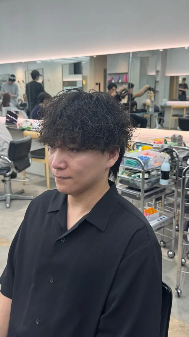 ショート パーマ メンズ マッシュ メンズパーマ 波巻きパーマ メンズウルフカット ウルフカット カット パーマ 名古屋栄パーマ/ fifth栄/秀虎のヘアスタイル