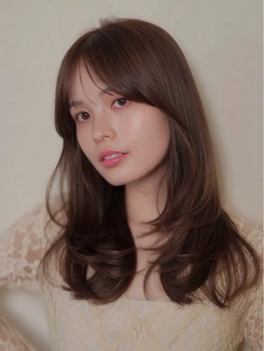 セミロング カラー 銀座/骨格診断 垢抜けレイヤー/菅原のヘアスタイル