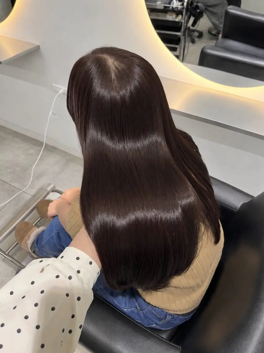 セミロング パーマ くせ毛 ストレートパーマ カット 縮毛矯正 トリートメント RENOレイヤー/ベ ージュtoyokaのヘアスタイル