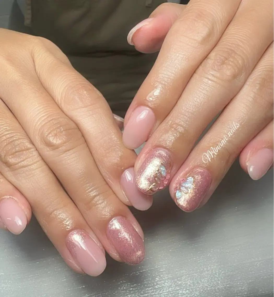 ネイル アートネイル ガーリー キラキラネイル 韓国ネイル マグネットネイル Minami Nailsのネイルデザイン