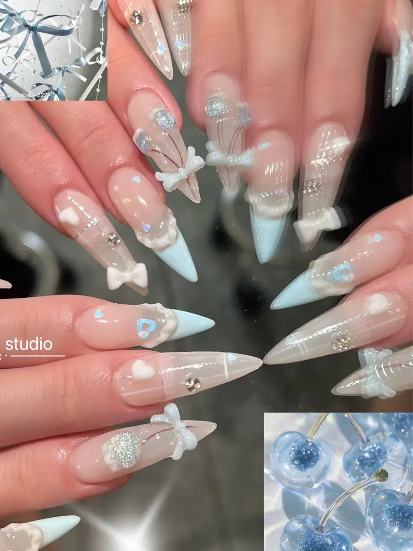 ネイル オーロラネイル ボルドー ブラウン 氷ネイル・うるうるネイル キラキラネイル ハンドネイル Sora  Nail 長さ出し専門店のネイルデザイン