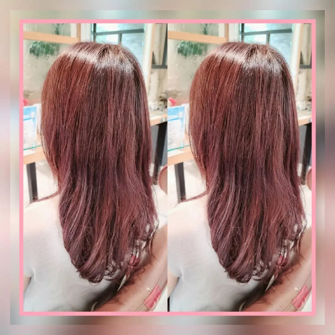 ロング カラー ブリーチ ブリーチなしカラー ピンクカラー 田中 孝征のヘアスタイル