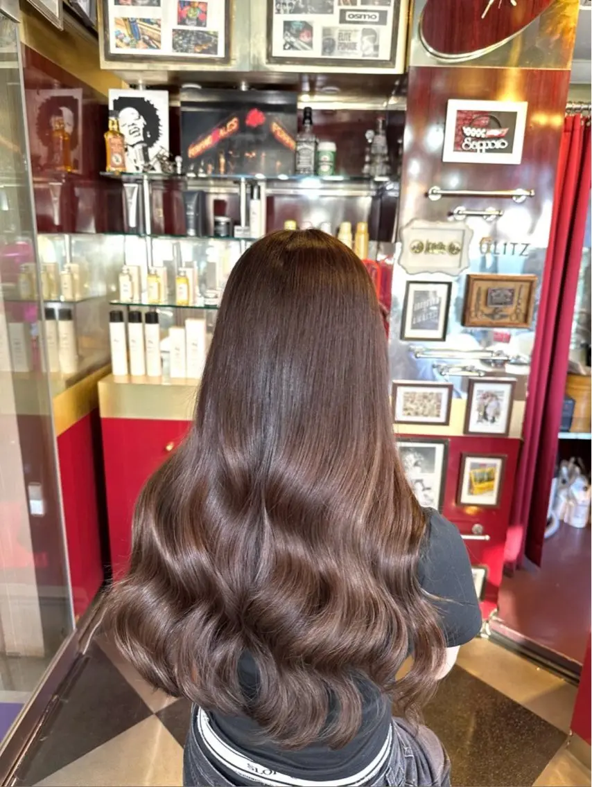 ワンカラー＋3step treatment  👩🏾‍🦱💜  【アイロン仕上げあり✨】の写真