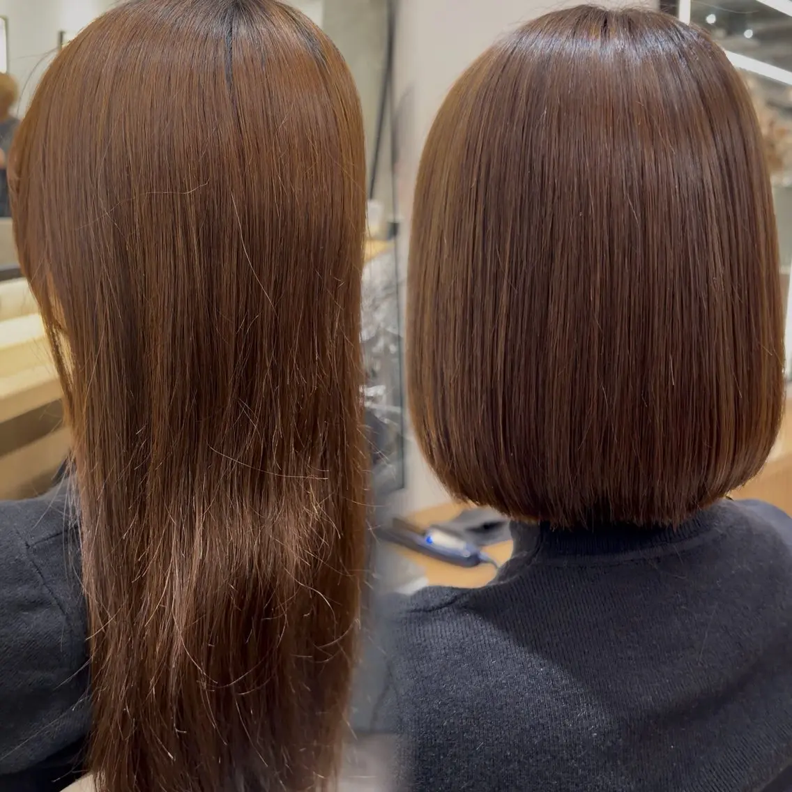 セミロング 切りっぱなしボブ ボブ 顔周りカット ハッシュカット ハイレイヤー 縮毛矯正 ♥️似合わせボブ/ 縮毛矯正/大和田拓夢のヘアスタイル