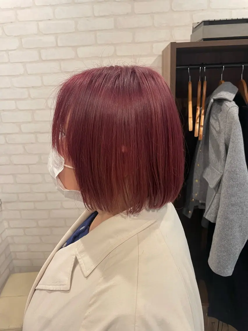 カラー ブリーチ ピンクカラー ヘアカラー 阿部 うららのマツエク・マツパデザイン