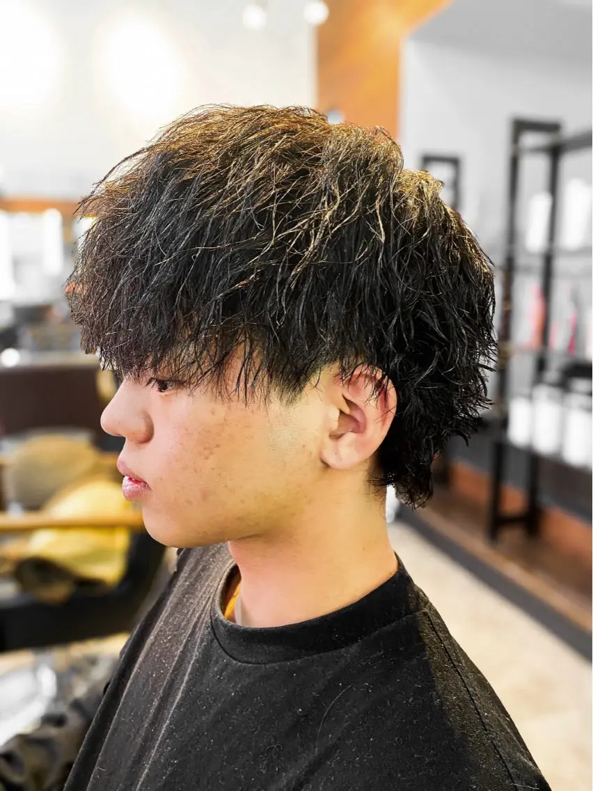 ショート パーマ メンズ マッシュ メンズパーマ スパイラルパーマ IRIE⚡️メンズ/ パーマ⚡️北川聖也のヘアスタイル