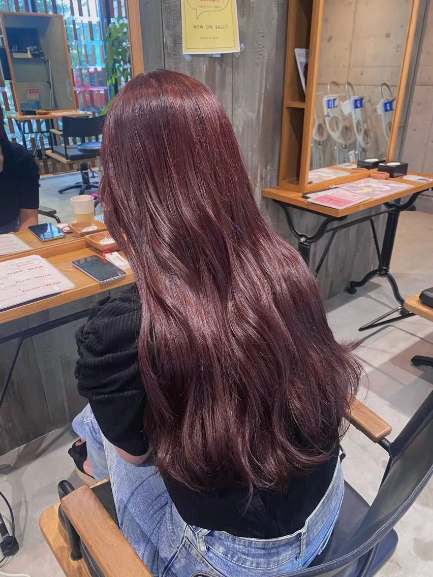 ロング カラー ラベンダーカラー ピンクカラー ピンクラベンダー カット ヘアカラー トリートメント 佐々木 彩乃のヘアスタイル
