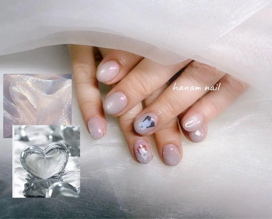 ネイル マグネットネイル マグネットワンカラー ワンカラーネイル ハンドネイル hanam nail 🌿🩵ハナムネイルのネイルデザイン
