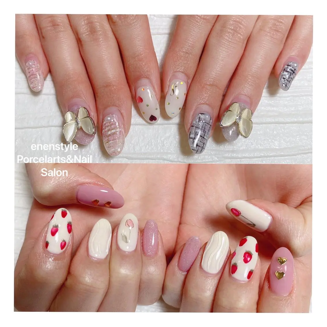 ミディアム ネイル ハンドネイル 🐾enen style 🐾のネイルデザイン