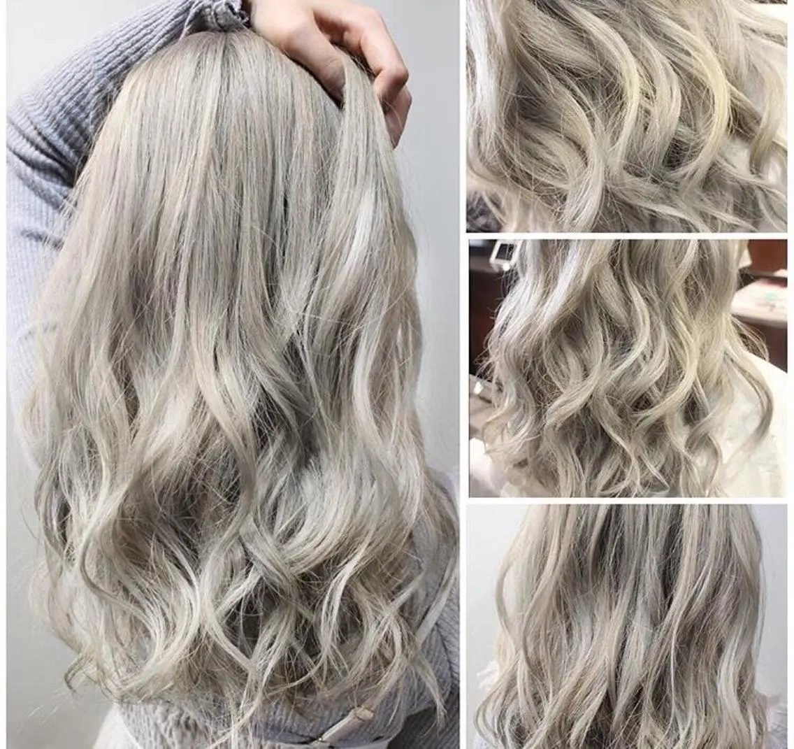 セミロング カラー チビ編み込みエクステ シールEXどぅ〜すのヘアスタイル