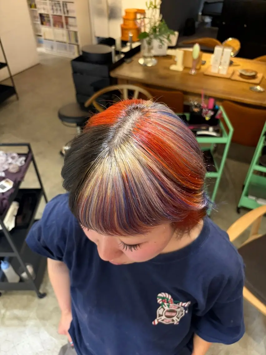 ミディアム ヘアカラー アワタケ リンのヘアスタイル