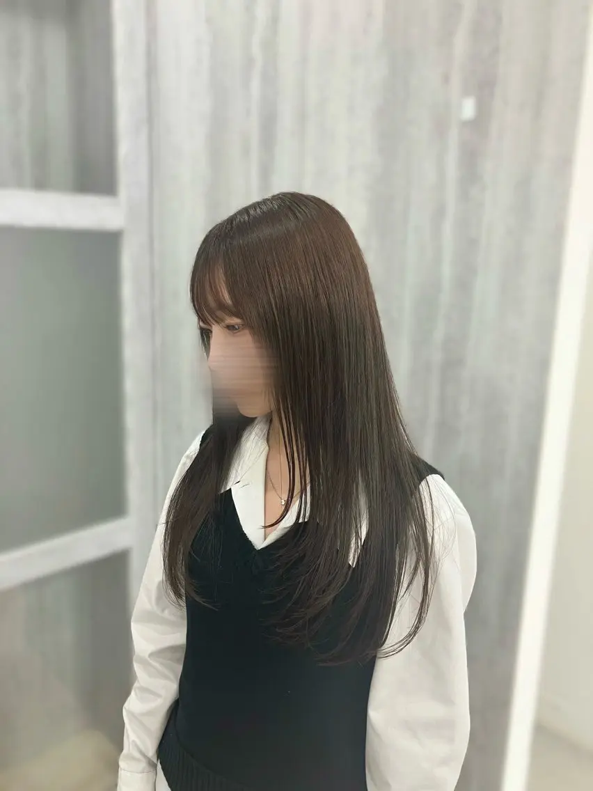 カラー 透明感カラー グレージュ 縮毛矯正 ヘアカラー トリートメント 熊谷 ひなたのヘアスタイル