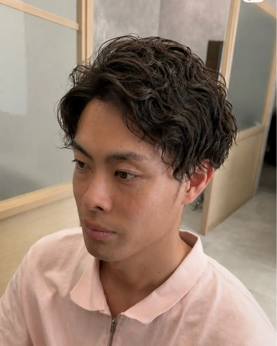 ショート メンズ メンズパーマ カット トリートメント ヘッドスパ 久木原 ゆりのヘアスタイル