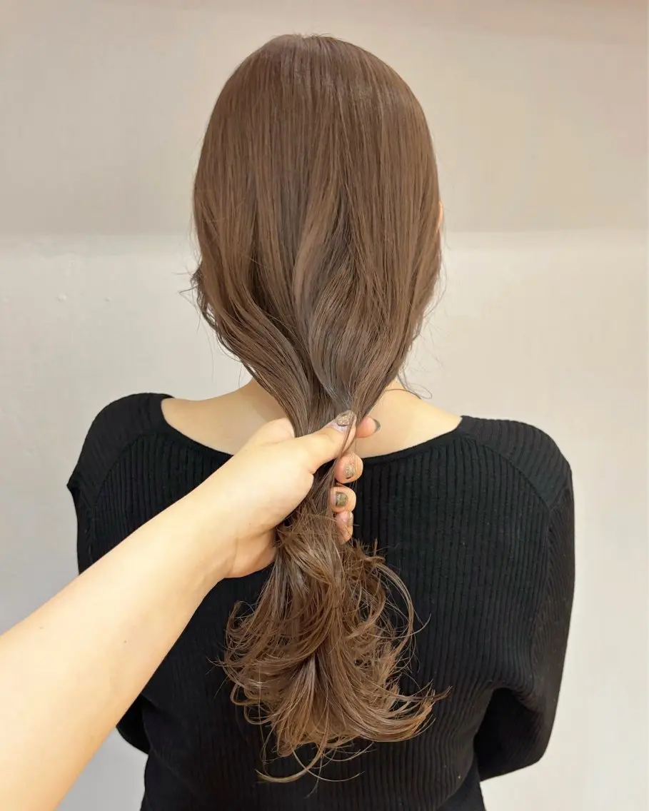 ミディアム カラー ヘアカラー トリートメント オリーブ/縮毛♡ Natsuno🩰のヘアスタイル