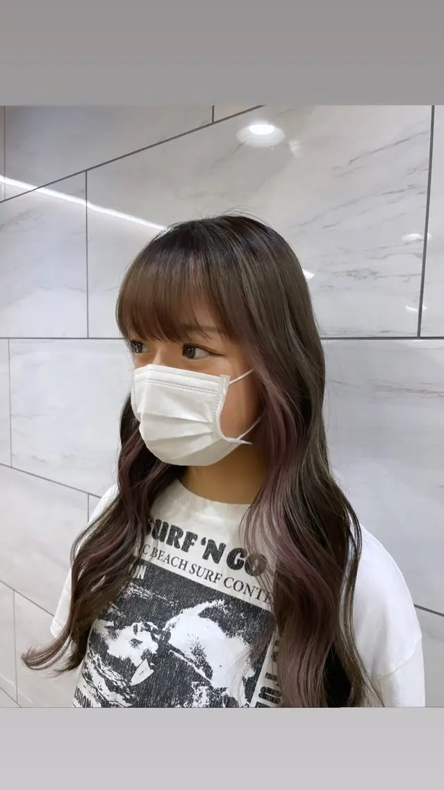 ロング カラー インナーカラー ヘアカラー ♡韓国ヘア♡遠藤 美夢のヘアスタイル
