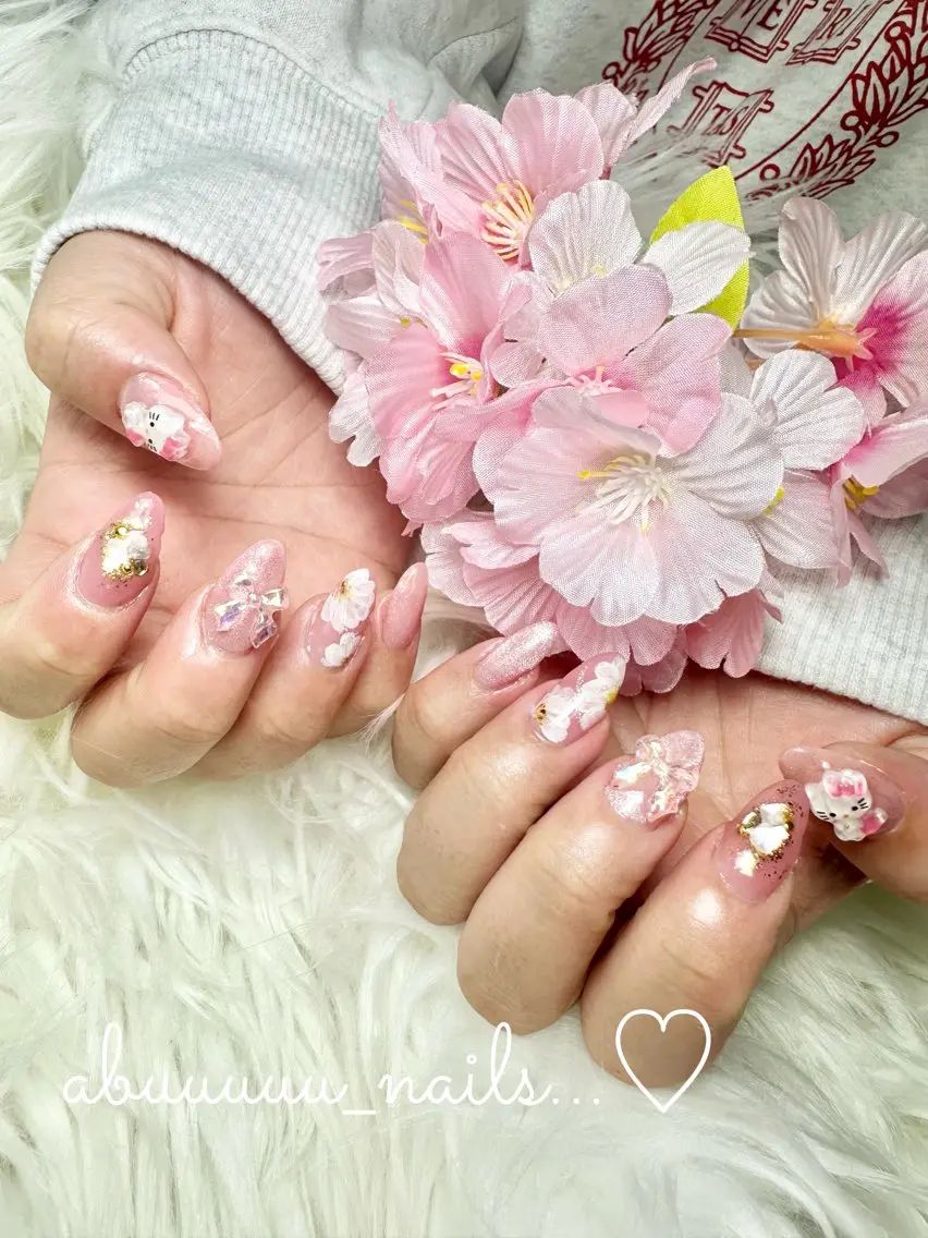ネイル フラワーネイル ハンドネイル abuuuuu nailsのネイルデザイン