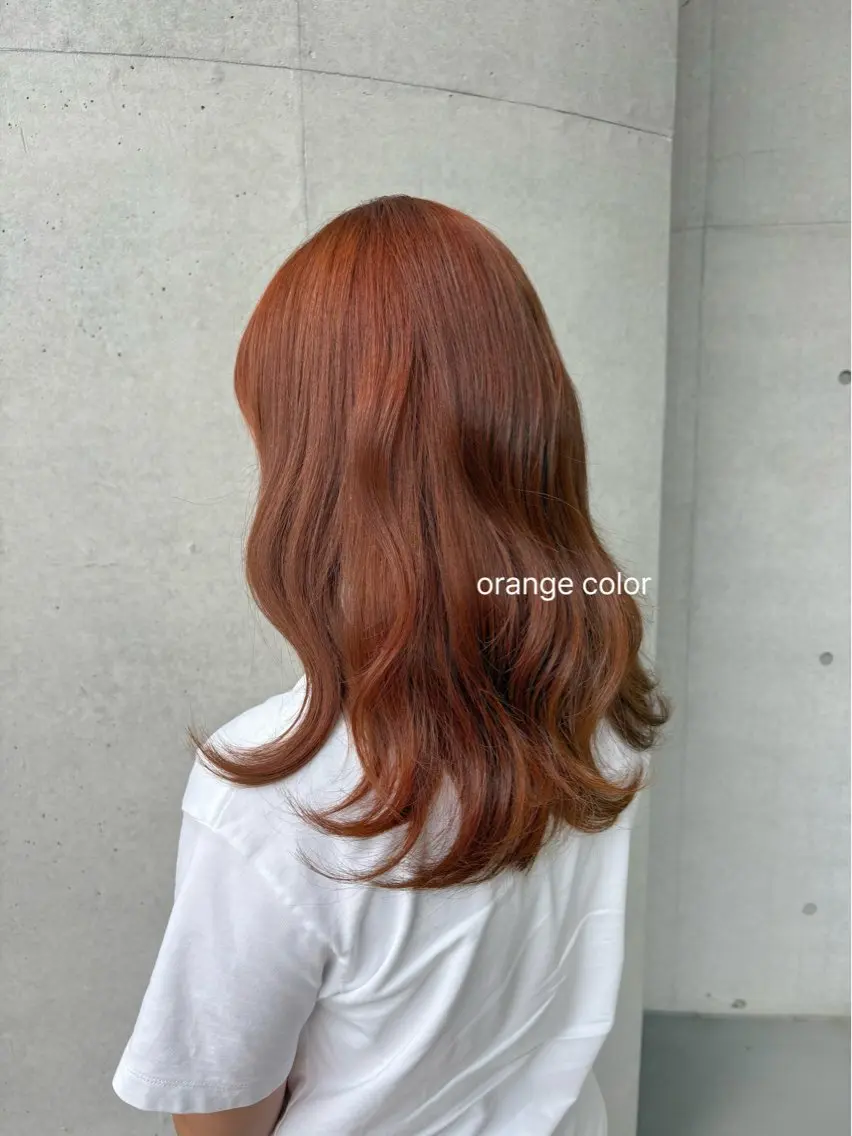 カラー ブリーチ ブリーチなしカラー オレンジ レナ🧸🤎 アメリシュシュのヘアスタイル