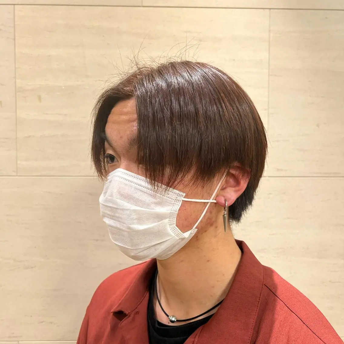 ショート カラー メンズ メンズブリーチ ブリーチ ブリーチなしカラー レッドカラー 茅ヶ崎パーマ特化/ スパイラル/ハルキのヘアスタイル