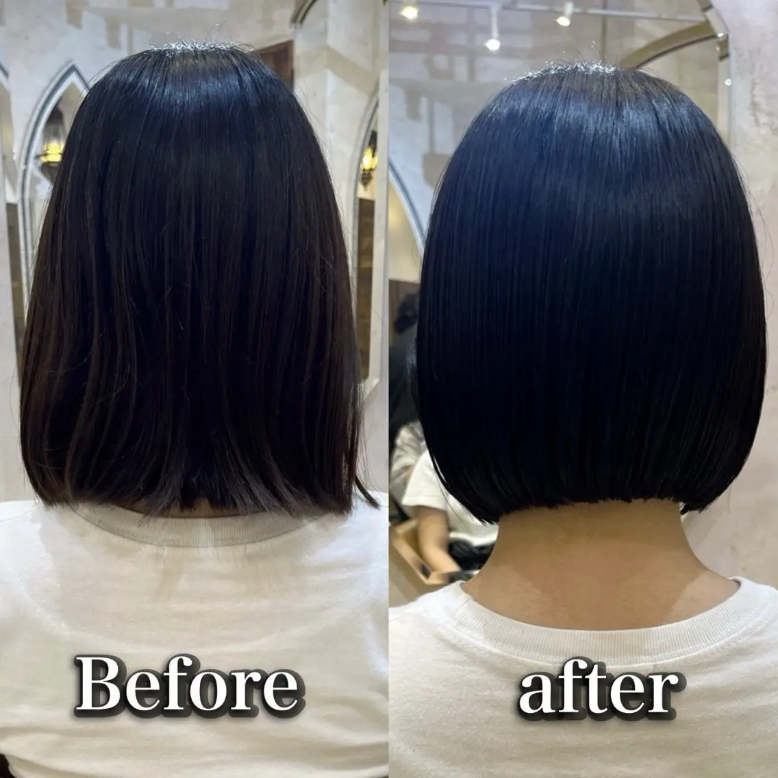 ミディアム カット ヘアカラー トリートメント Lond jeloudのヘアスタイル