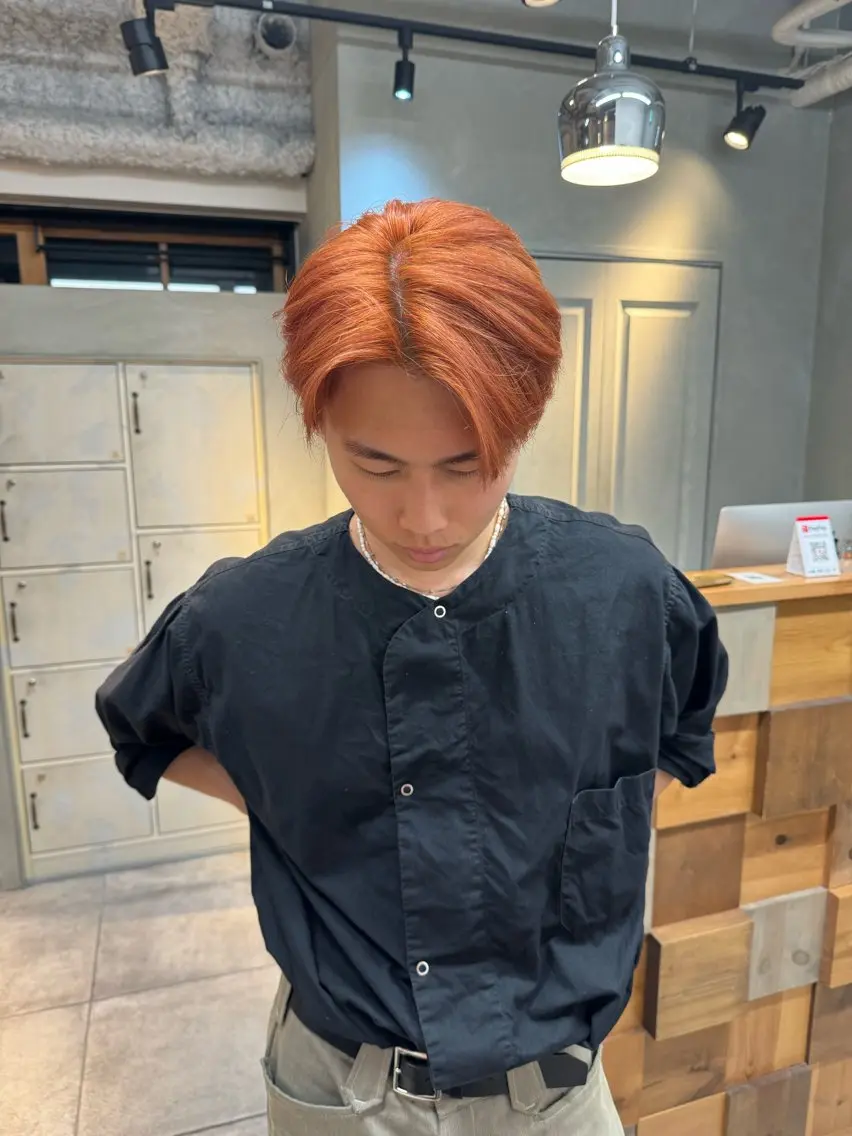 カラー オレンジ カット 透明感カラー ☆akoのヘアスタイル