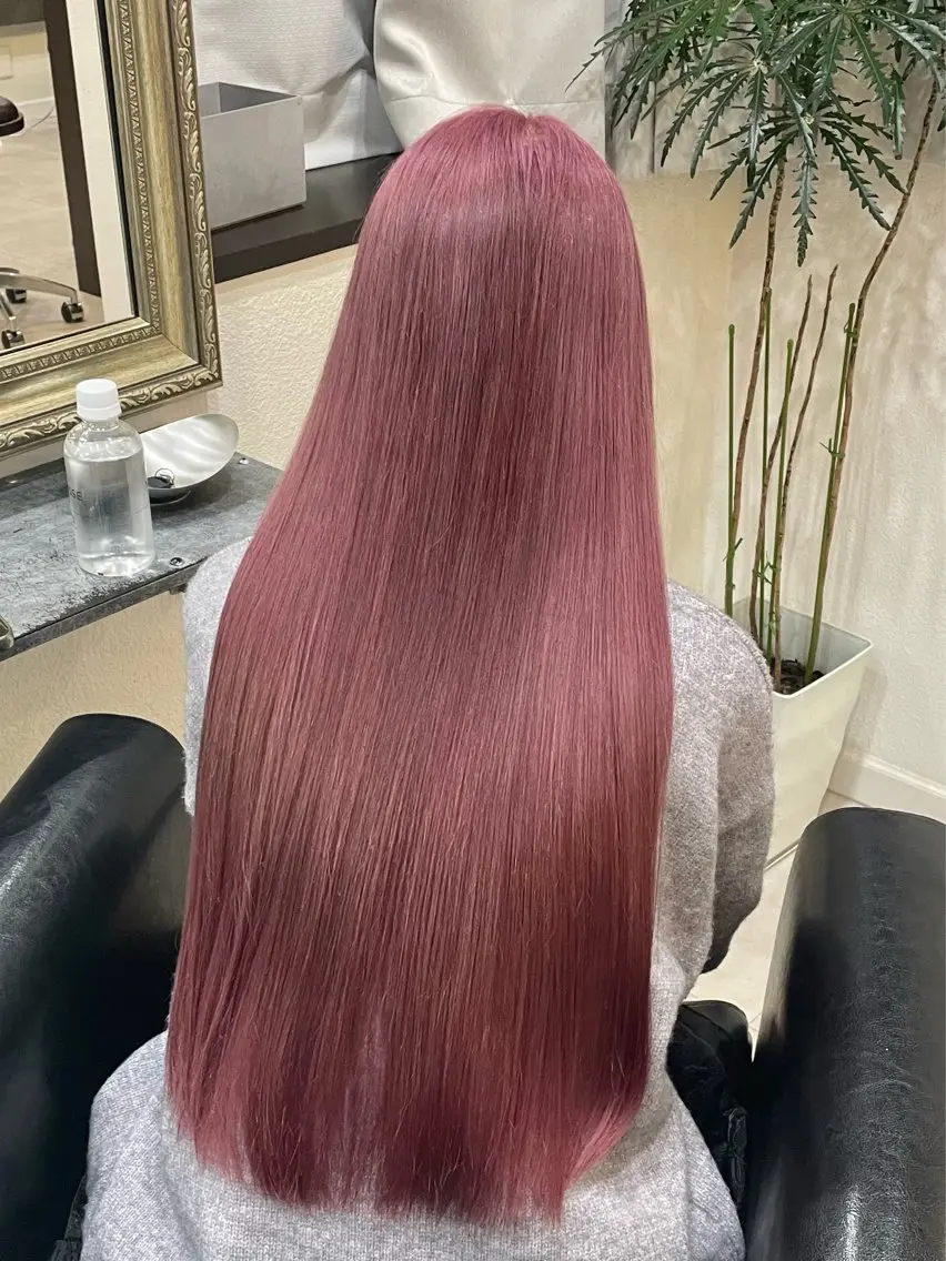 ロング カラー ベージュカラー ピンクカラー ピンクベージュ ヘアカラー トリートメント 💝ブリーチ ショート/れい💝のヘアスタイル
