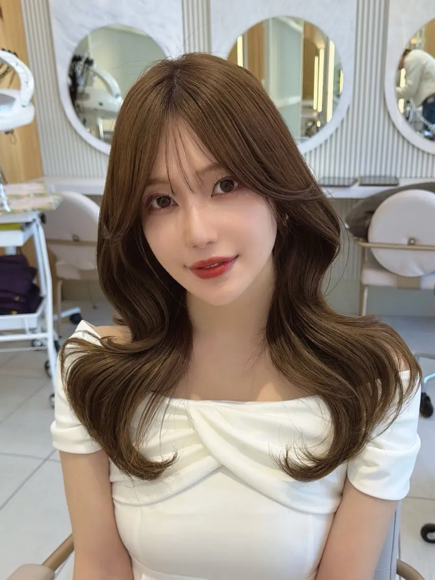 セミロング カット ヘアカラー トリートメント 顔周り/レイヤー /韓国ヘア/TAKUのヘアスタイル