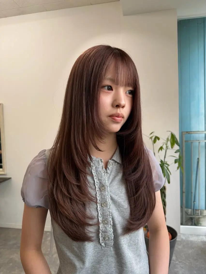 ロング 顔周りカット カット 金澤 希空のヘアスタイル