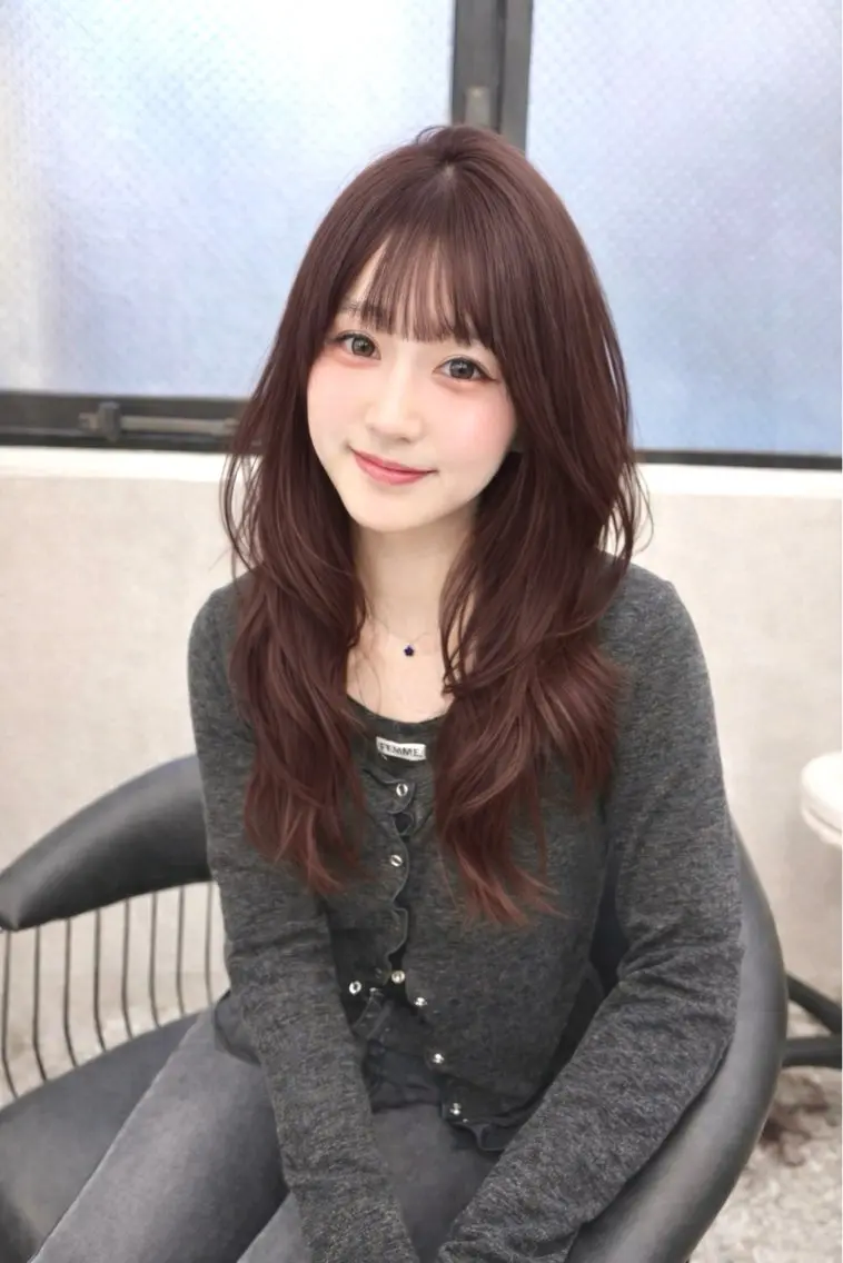 ロング カラー ヘアアレンジ カット ヘアカラー fumika🎀 ベージュのヘアスタイル