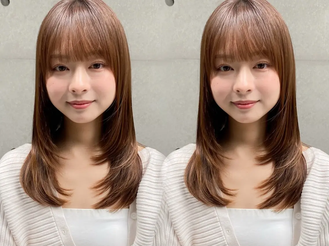 セミロング カラー レイヤーカット カット ヘアカラー 縮毛矯正 トリートメント レイヤー×髪質改善✨ 渋谷/佐藤侑哉のヘアスタイル