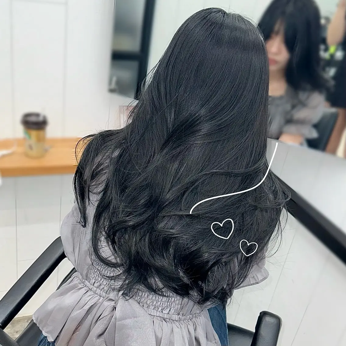 ロング カラー ブルーカラー 韓国風ヘア レイヤーカット yu-ri🩷 韓国ヘアのヘアスタイル