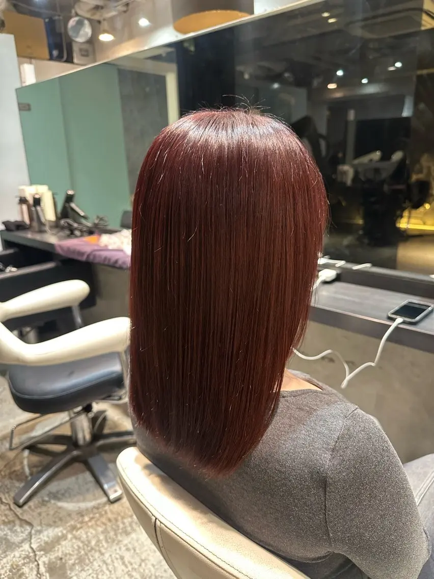 ミディアム カラー ブラウンカラー ヘアカラー 松田 奈々のヘアスタイル