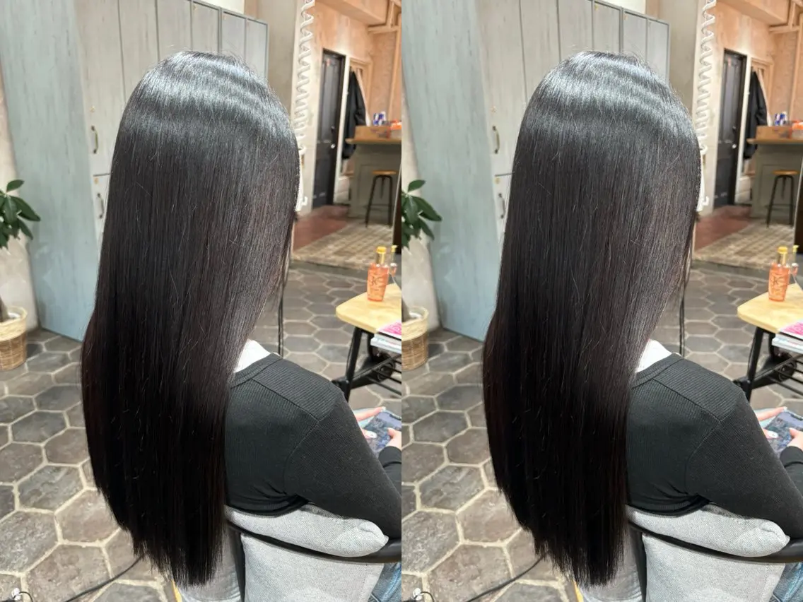 ロング カラー ヘアカラー トリートメント SAKI⭐️ブリーチ ・艶カラー⭐️のヘアスタイル
