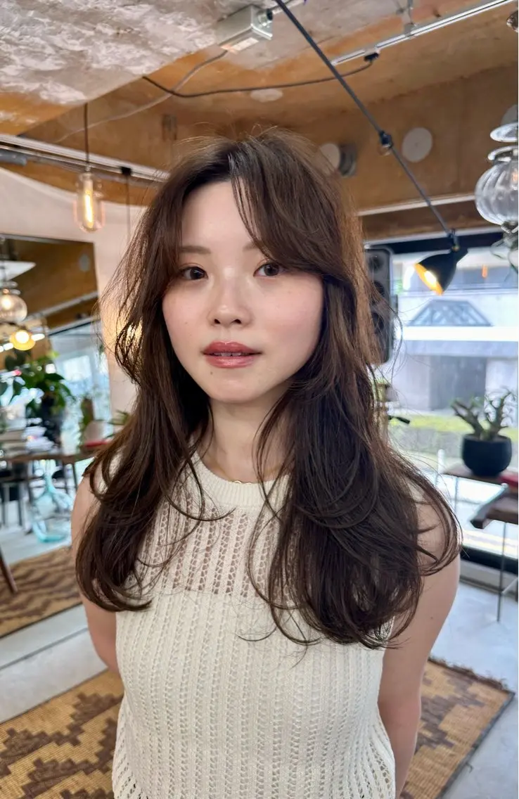 ロング カラー ベージュカラー 韓国風ヘア レイヤーカット ロング GATTACA RYOのヘアスタイル