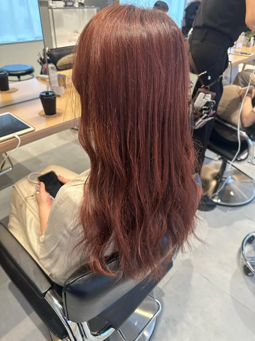 ロング カラー ヘアアレンジ ブリーチ ダブルカラー ブリーチなしカラー ヘアカラー オリーブ透明感カラー 表参道/MIKUのヘアスタイル