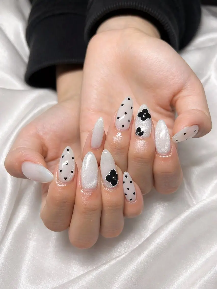 ネイル フットネイル ジェルネイル ガーリー ハート 氷ネイル・うるうるネイル ハンドネイル Spade(大名) akaneのネイルデザイン