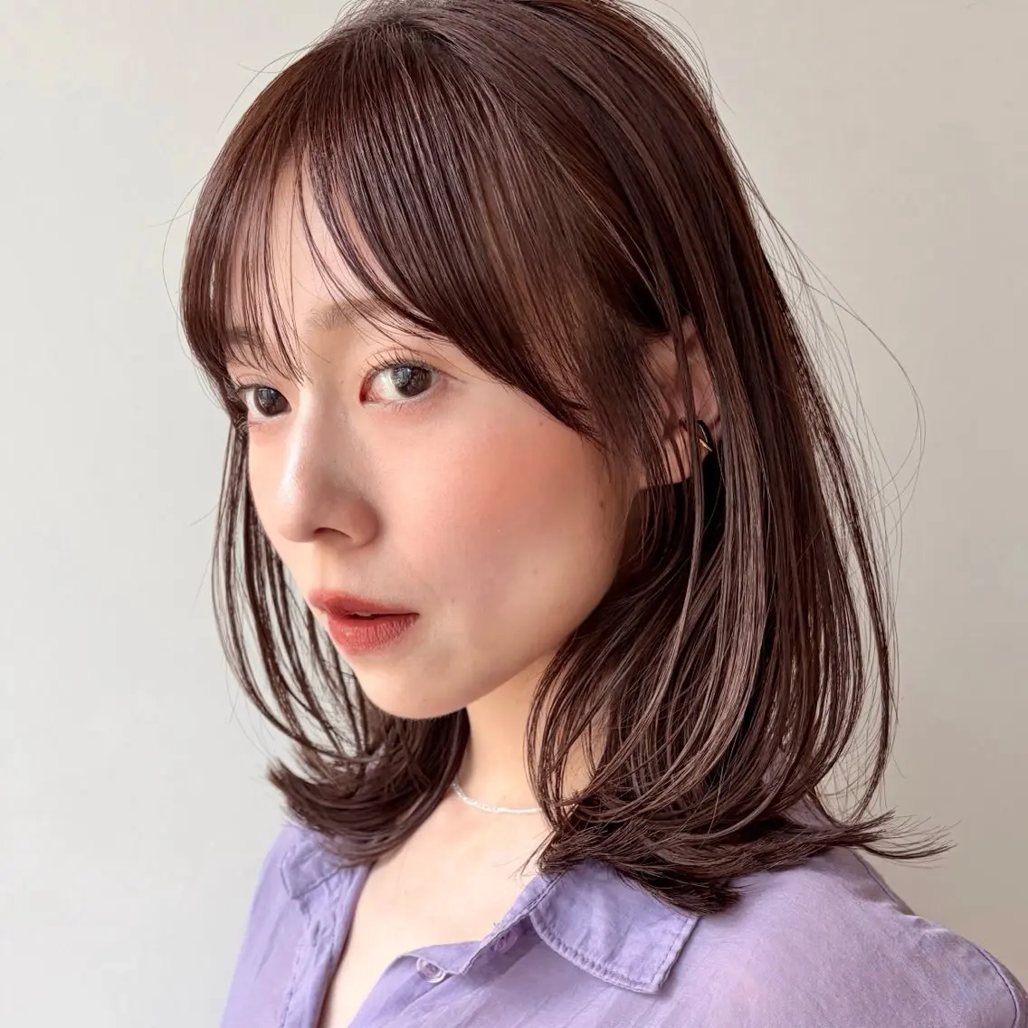 ミディアム ヘアカラー トリートメント 似合わせ/ベージュ /レイヤー/りほ🤍のヘアスタイル