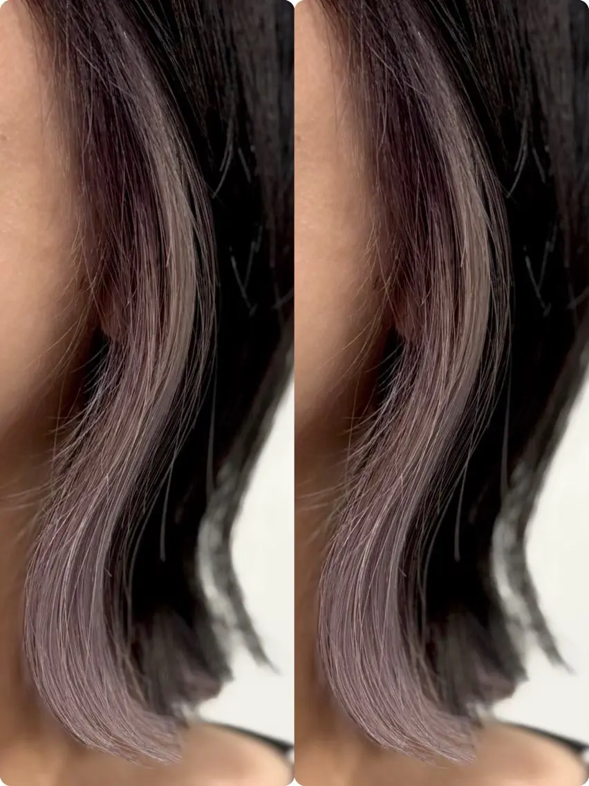 ミディアム カラー 切っぱなし💇‍♀️ イヤリング🎨龍之介のヘアスタイル