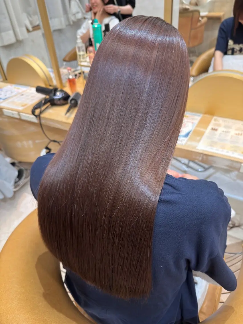 セミロング カット 縮毛矯正 トリートメント レイヤー🪽縮毛矯正 🪽Wカラー/大田のヘアスタイル