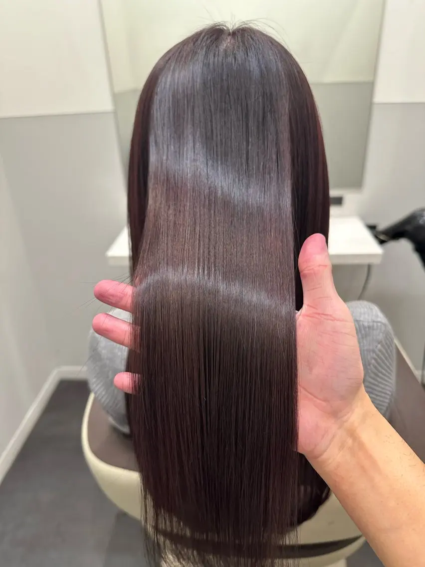 ロング カラー 透明感カラー ラベンダーカラー 髪質改善 トリートメント 酸熱トリートメント カット ヘアカラー トリートメント 【美髪矯正 /髪質改善】RINのヘアスタイル