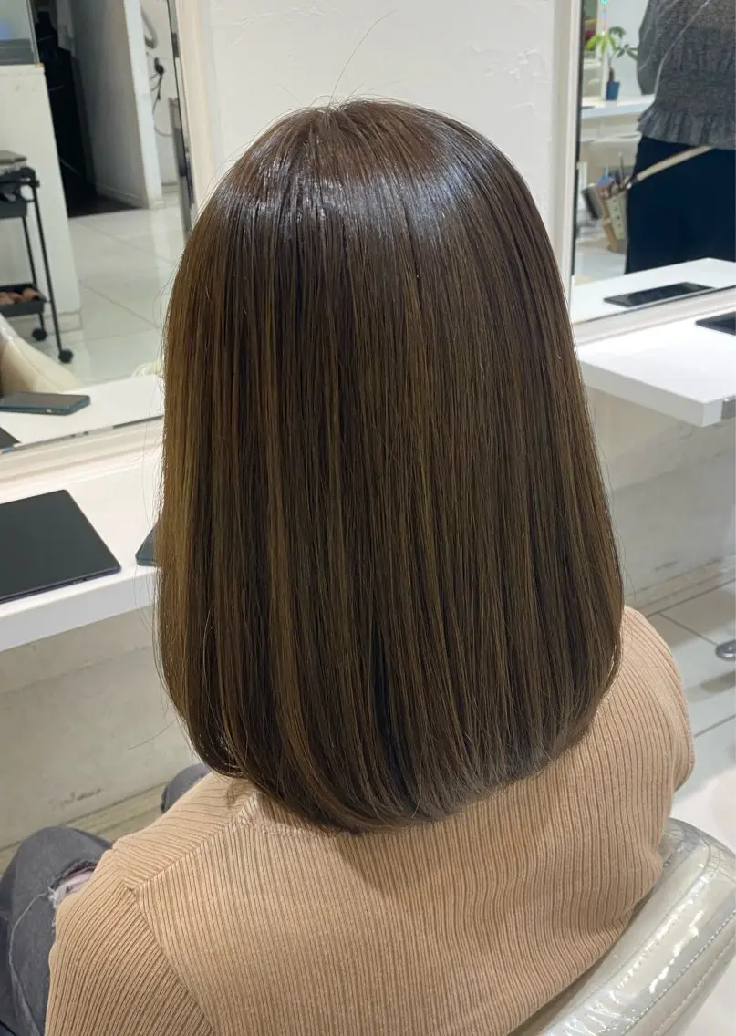 カラー ベージュカラー ケアカラー オリーブベージュ 🎀TEN🎀 オリーブベージュのヘアスタイル