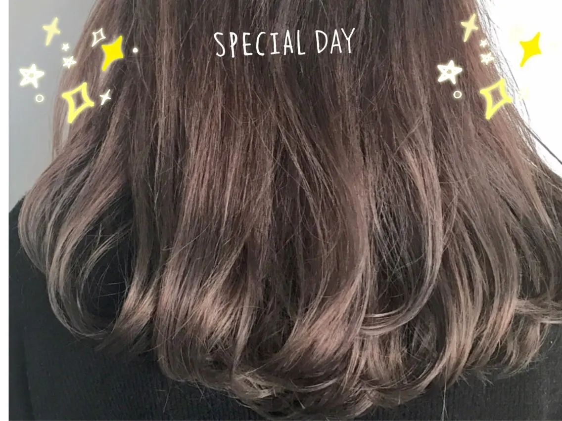 セミロング カラー ブリーチ バイオレットカラー 新宿駅近♡個室 ♡関口三都季🌜のヘアスタイル