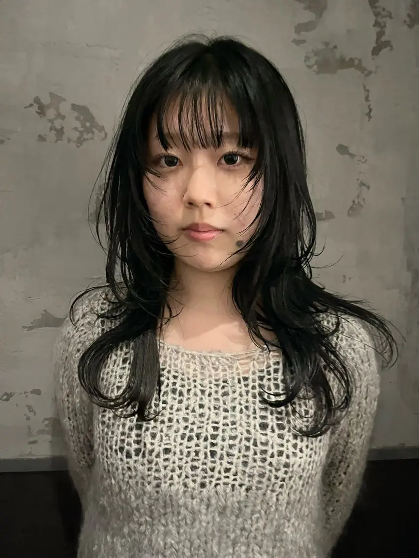 ロング カラー カット ヘアカラー トリートメント 田中 里奈のヘアスタイル