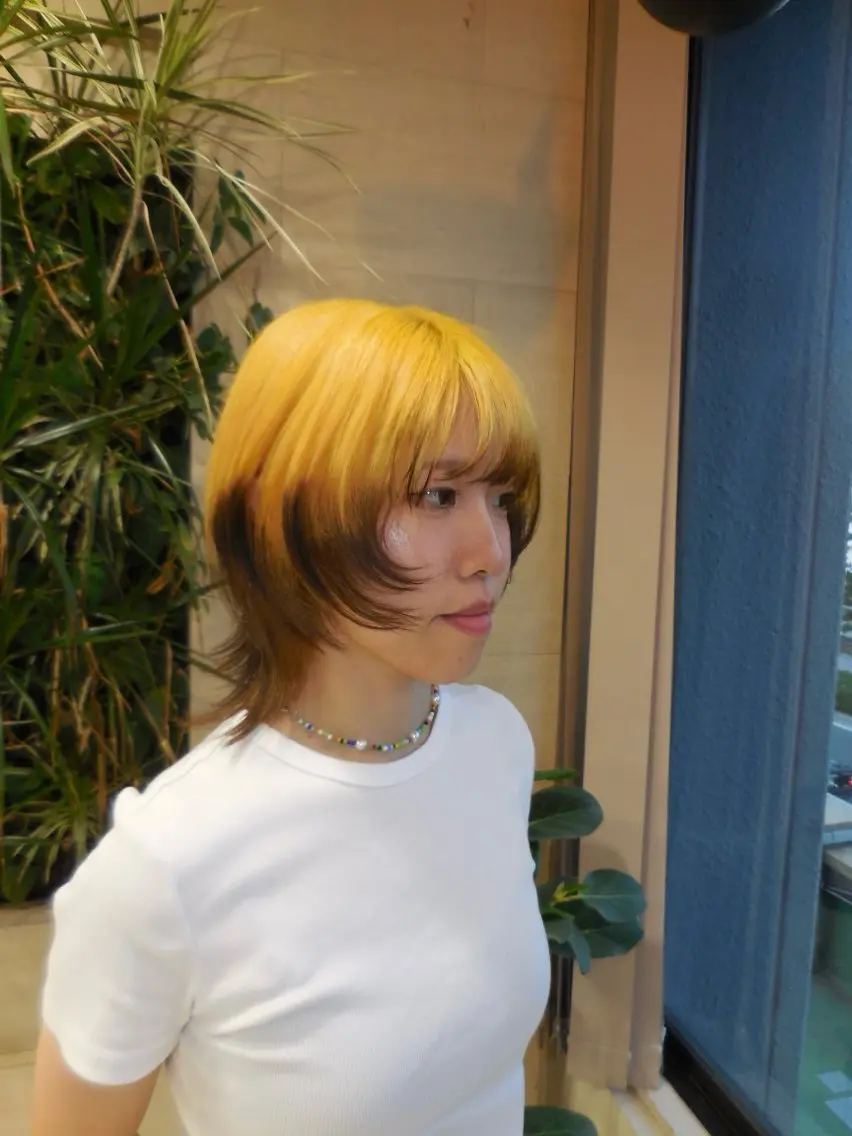 カラー ブリーチ デザインカラー カット luca˖ ࣪⊹/ レイヤー/艶カラーのヘアスタイル