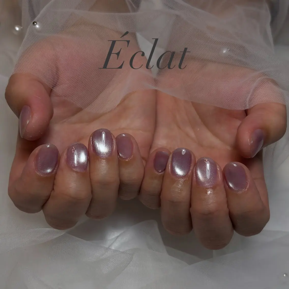 ネイル マグネットネイル パープル nail salon Éclatのネイルデザイン