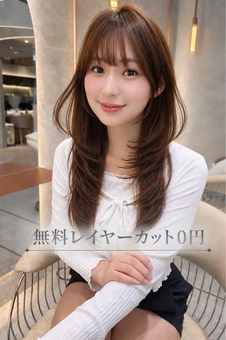 🉐無料レイヤーカット+シャンプートリートメント付きの写真