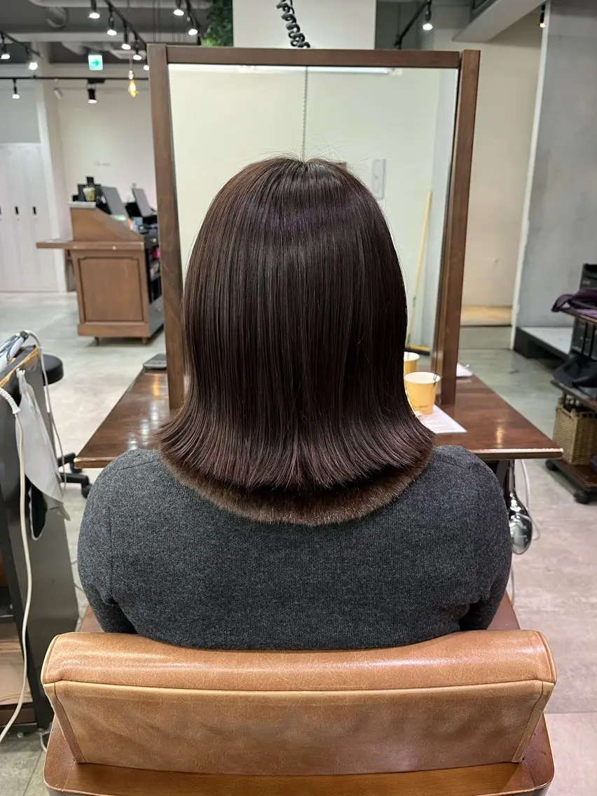 ミディアム カラー ヘアカラー 縮毛矯正 縮毛矯正 / 透明感カラー首藤大翔のヘアスタイル