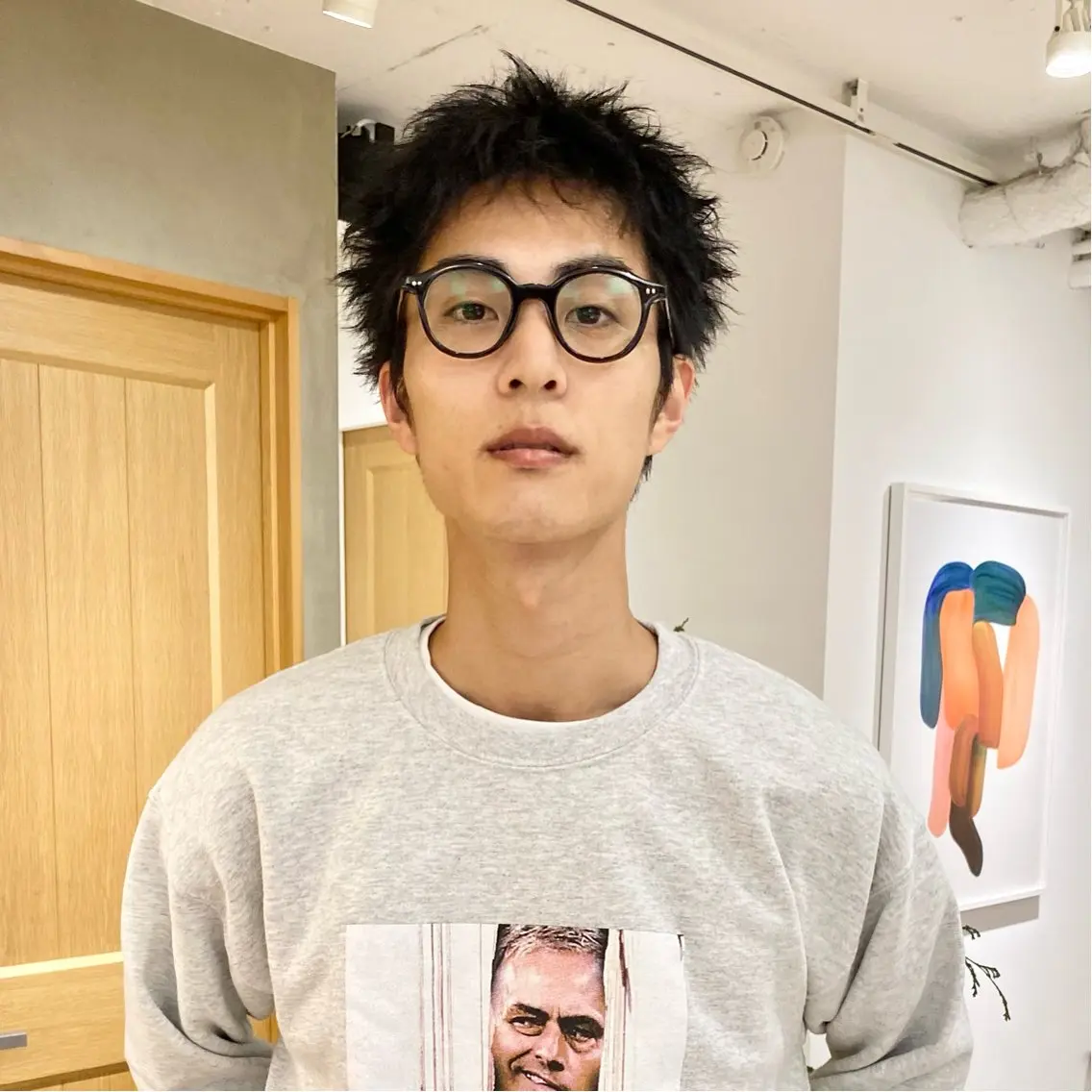 ショート メンズ センターパート ダウンパーマ フェザーパーマ メンズパーマ カット シャドウパーマ 田形清流のヘアスタイル