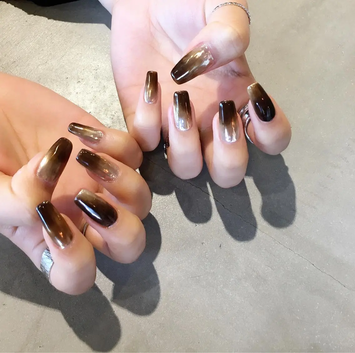 ネイル アートネイル 長さ出し ジェルネイル マットネイル ミラーネイル ハンドネイル nail salon Soeurのネイルデザイン