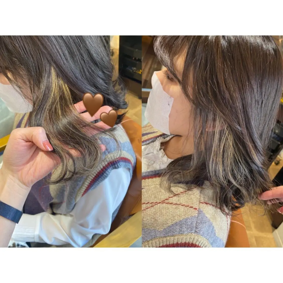 カラー ハイライトカラー 🩵盛れる顔周りヘア EMI🩵のヘアスタイル