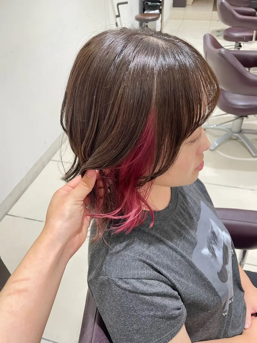 ミディアム 🍒ベージュ/ピンク ベージュ🍒なつきのヘアスタイル